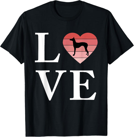 Dog Breed Ibizan Hound Word Love Typography Retro T-Shirt