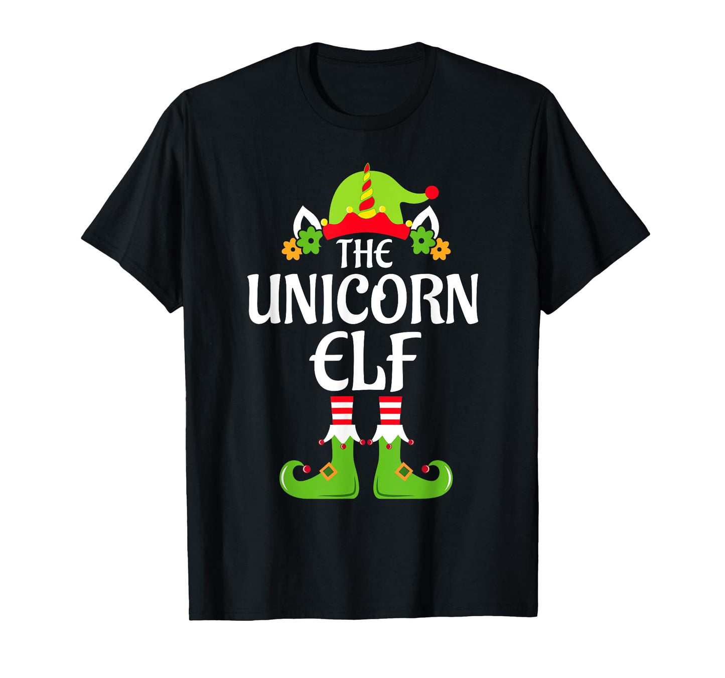 Unicorn Elf Matching Family Group Christmas Party Xmas Funny T-Shirt