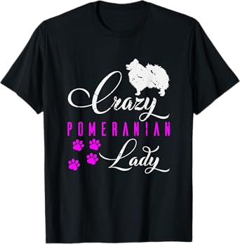 Funny Pom Mom Gift Fluffy Dog Women Pomeranian T-Shirt