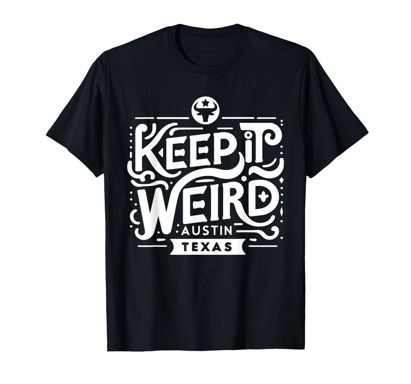 Funny for Austin Unicorns Keep Austin Texas Weird for Austinite Unisex-Adults Black T-Shirt