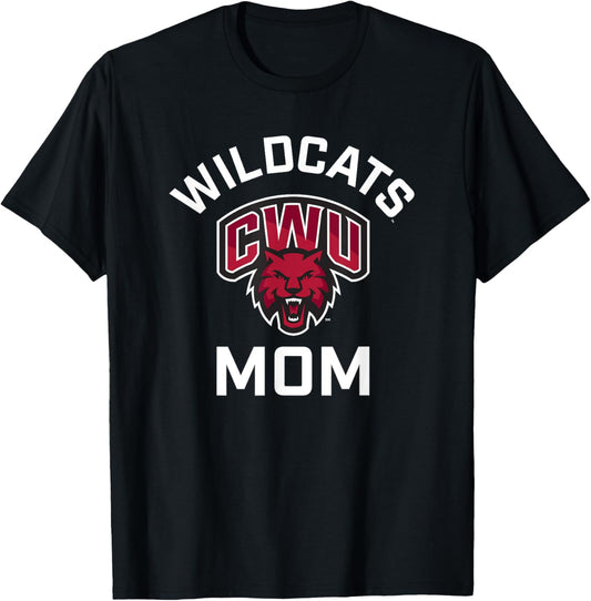 Central Washington University Wildcats Arched Mom T-Shirt