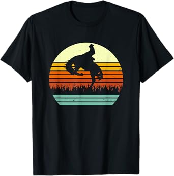 Rodeo Bucking Bronco Horse Retro Style T-Shirt