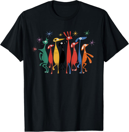 dogs retro Mid-Century Modern Look dog 50s 60s Style T-Shirt