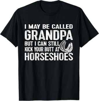 Funny Horseshoes TShirt Grandpa Play Horseshoes Gift T-Shirt