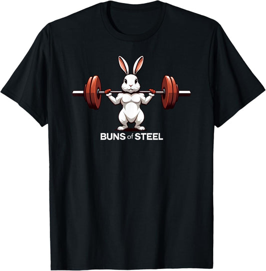Cute Bunny Rabbit Funny Buns Of Steel Workout Lover Gym T-Shirt