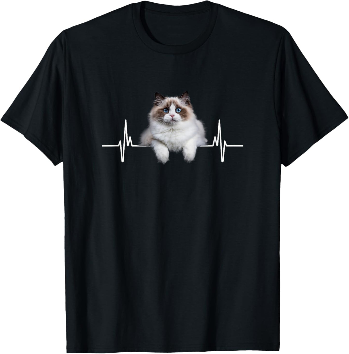 Heartbeat Ragdoll Cat Woman Girl Cat Lover T-Shirt