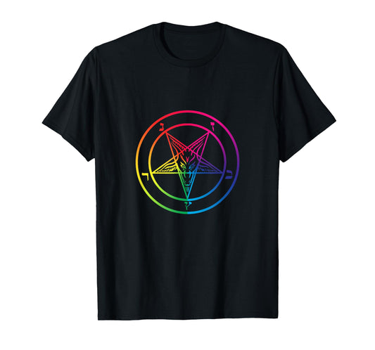 Rainbow Pentagram From The Satanic Flag Graphic T-Shirt