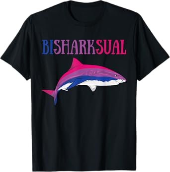 Bisharksual Shark Bisexual Flag Bi Pride Binsexuality LGBT T-Shirt