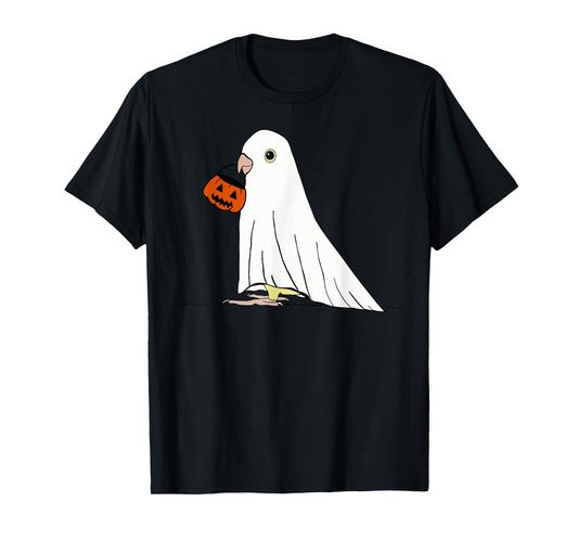Parrot Ghost Pumpkin Funny Birds Lover Halloween Costume T-Shirt