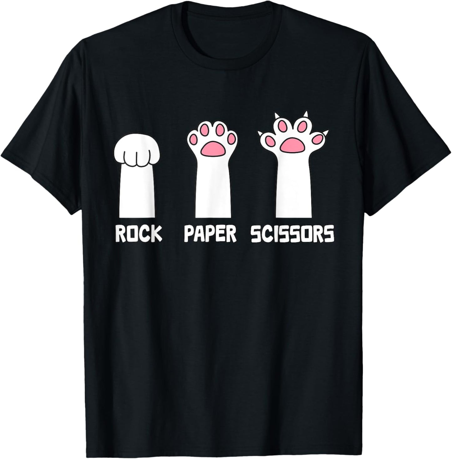 Rock Paper Scissors Cat - Paws Game Cute Paw Funny Cat T-Shirt