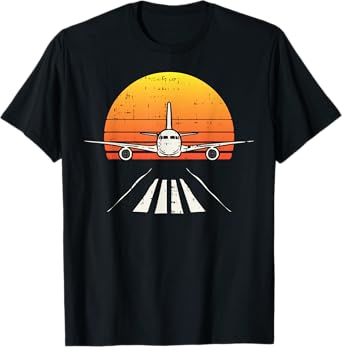 Landing Airplane Retro Aeroplane Pilot Aviation Lover Gift T-Shirt