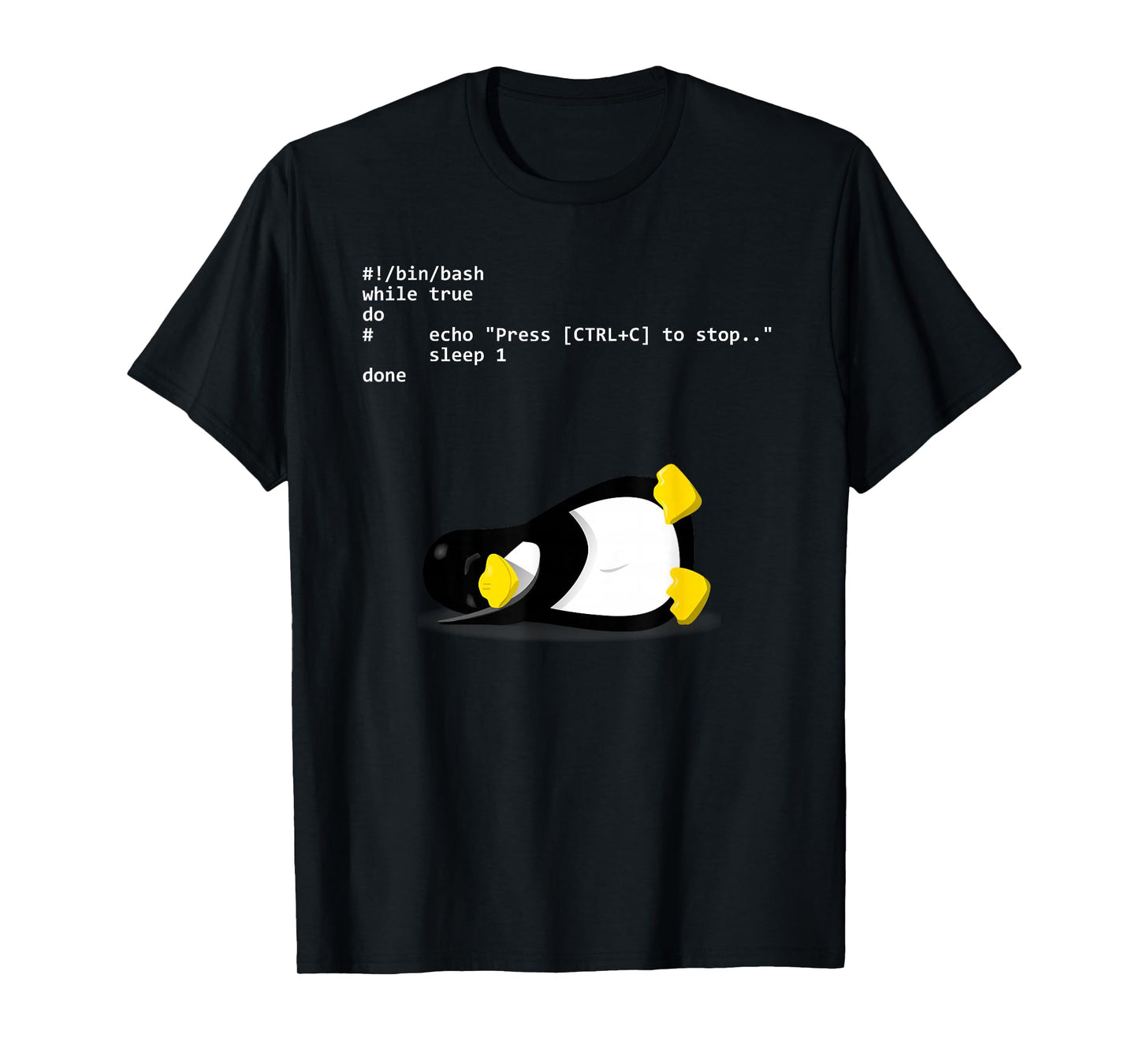 Sleeping Tux Loop Linux Geek Nerd Penguin T-Shirt T-Shirt