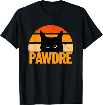 Funny Cat Dad Pawdre Retro Pet Lover Humor T-Shirt