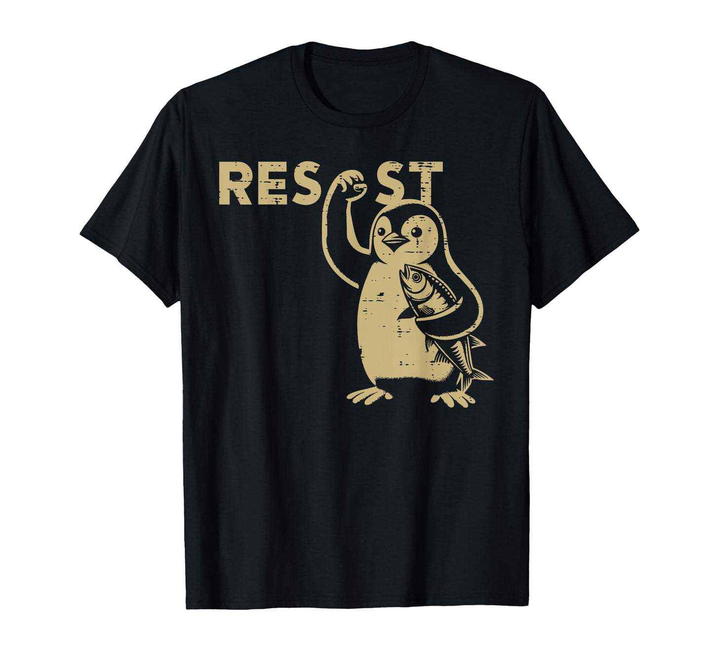 Resist Penguin Funny Resist Protest Resistance Men Women Kid T-Shirt