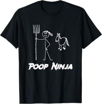 Rocky Ford Tees Women's Horse Lover Barn Poop Ninja T-Shirt