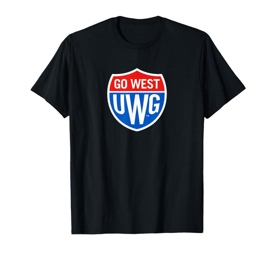 University of West Georgia UWG Wolves Go West Shield Logo T-Shirt