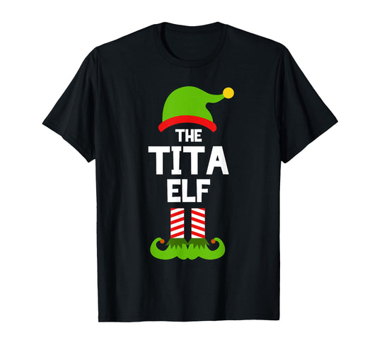 Family Tita Elf Christmas Matching Pajama Funny T-Shirt
