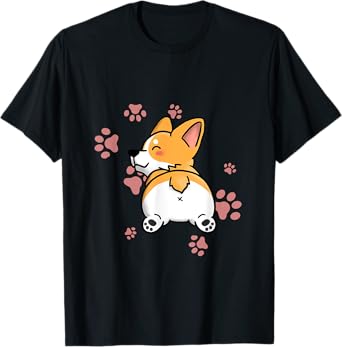 Cute Corgi Butt T Shirt - Dog Lover Gift T-Shirt for Men Women