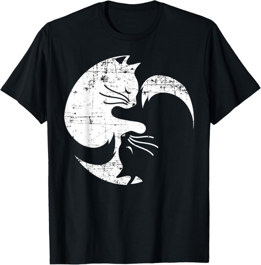 Cat Yin Yang Yoga Spirituality Meditation Balance Zen T-Shirt