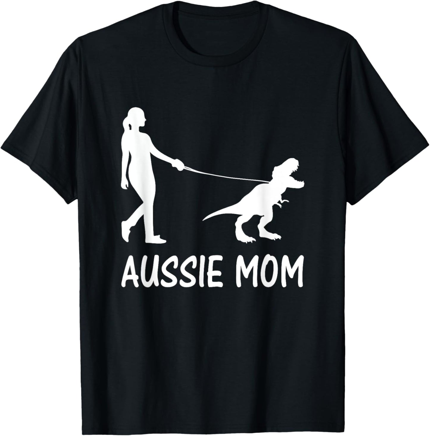 Aussie Mom Australian Shepherd Dog Dinosaur Women Mother T-Shirt
