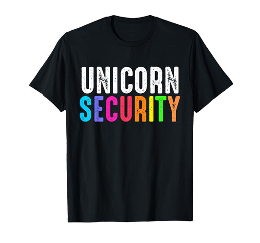 Halloween Dad Mom and Daughter Costume Unicorn Security T-Shirt
