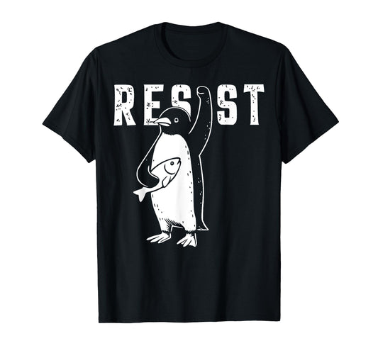 Penguin Resist Meme – Tariff Protest Meme, Flippers Up T-Shirt