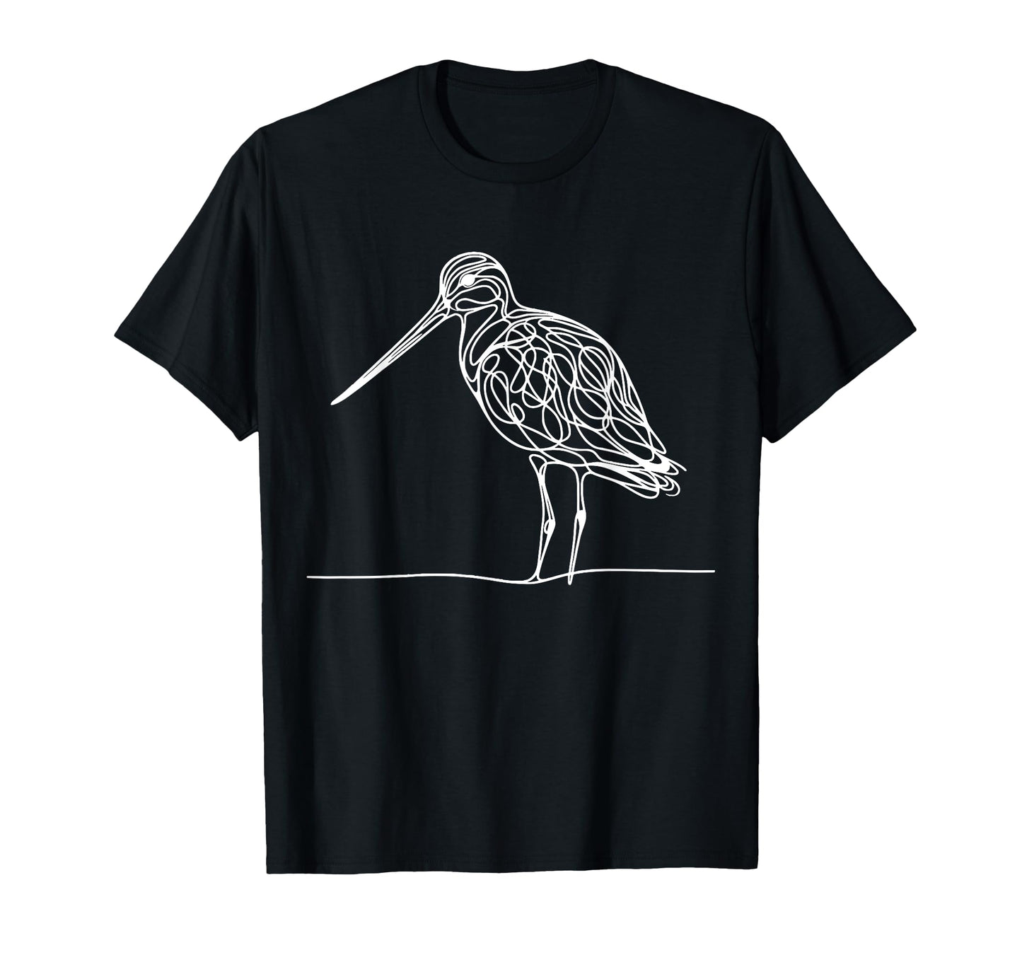 Line Art Bird & Ornithologist Marbled Godwit T-Shirt