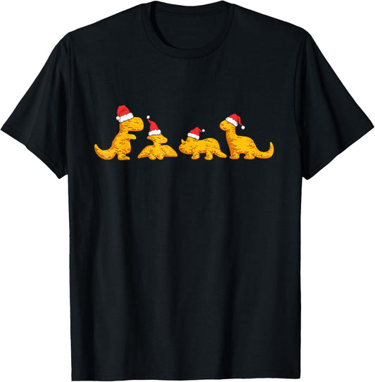 Dino Chicken Nuggets Funny Dinosaur Shape Nuggets Christmas T-Shirt
