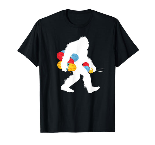 Bigfoot Knitting Sewing Needleworker Sasquatch Knitter T-Shirt
