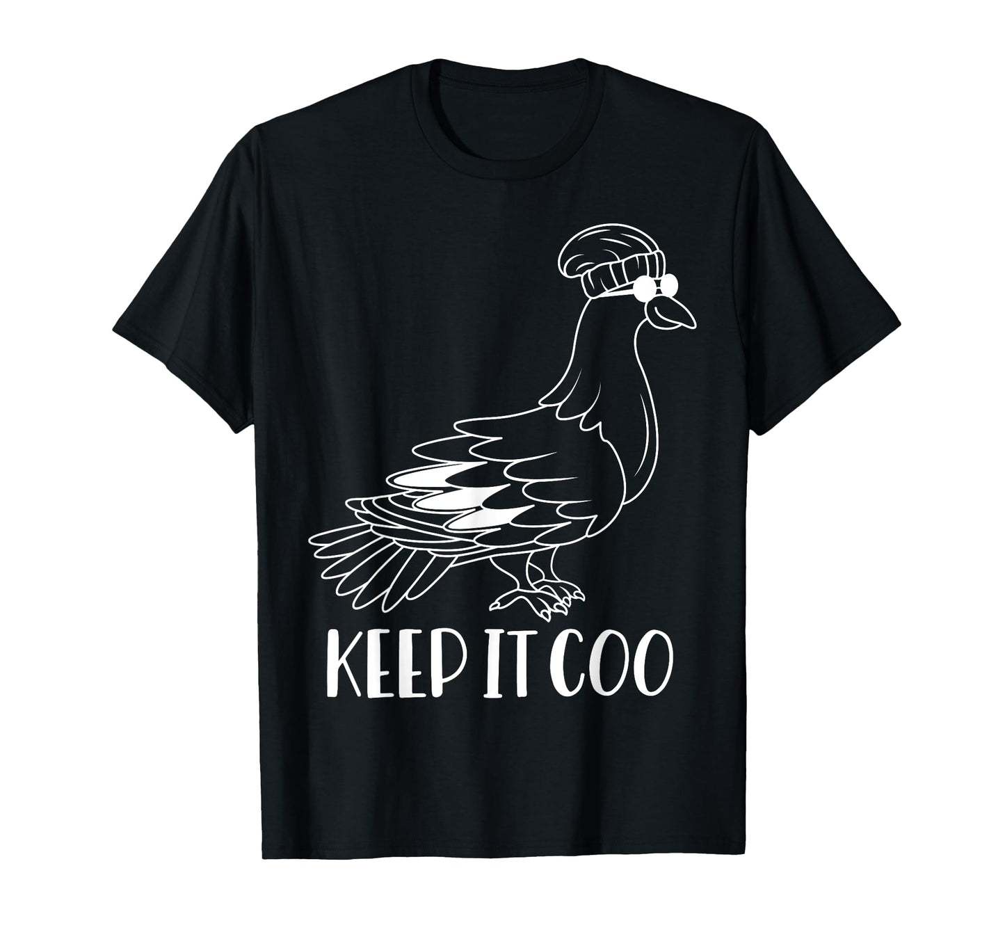 Hipster Pigeon - Keep it Coo Funny Cool Pigeon T-Shirt
