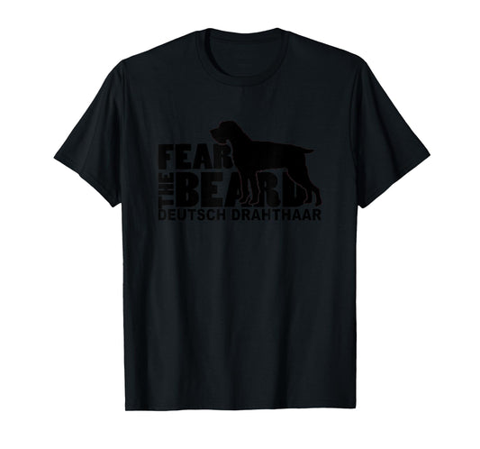 Dog Lover T-Shirts by Traciwithani - Fear the Beard Deutsch Drahthaar Unisex Adults Grey T-Shirt