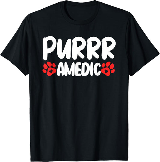 Purr Medic Vet Tech Cat Lover Veterinarian Assistant T-Shirt