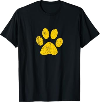 Dog Cat Paw Print Bulldogs Wildcats Huskies Tigers T Shirt T-Shirt for Men Women Girls Kids