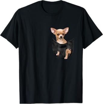 Gift For Cute Dogs Lovers Unisex-Adults Cute Chihuahua In Your Pocket Christmas T-Shirt Black Small Classic Fit Short Sleeve