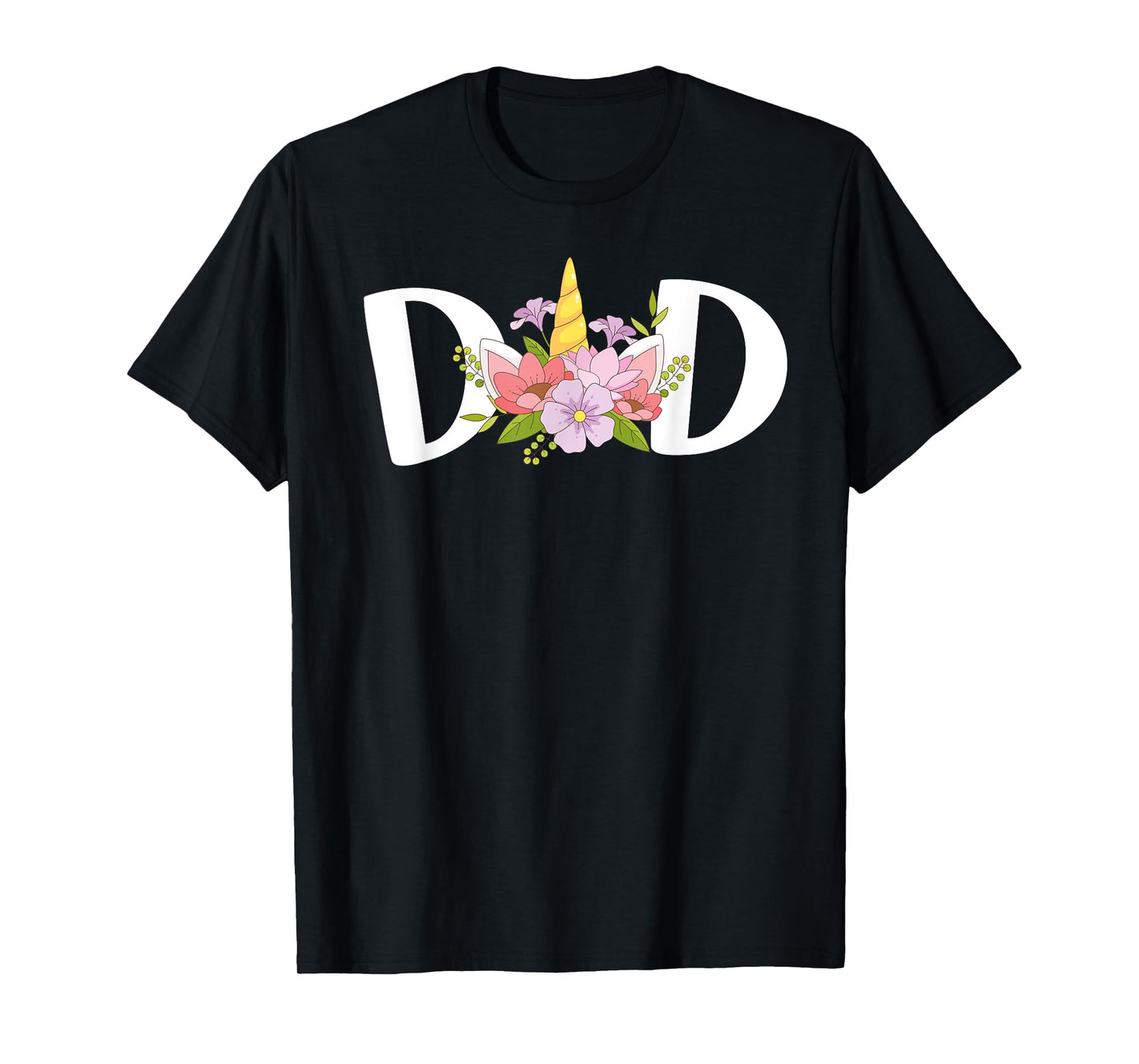 Dad Unicorn Floral Birthday Matching T-Shirt