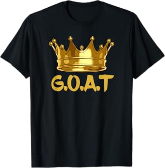 Retro Golden Crown G.O.A.T Gift Men Women T-Shirt