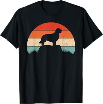 Golden Retriever Dog Retro Vintage Sunset Gift For Women Men T-Shirt
