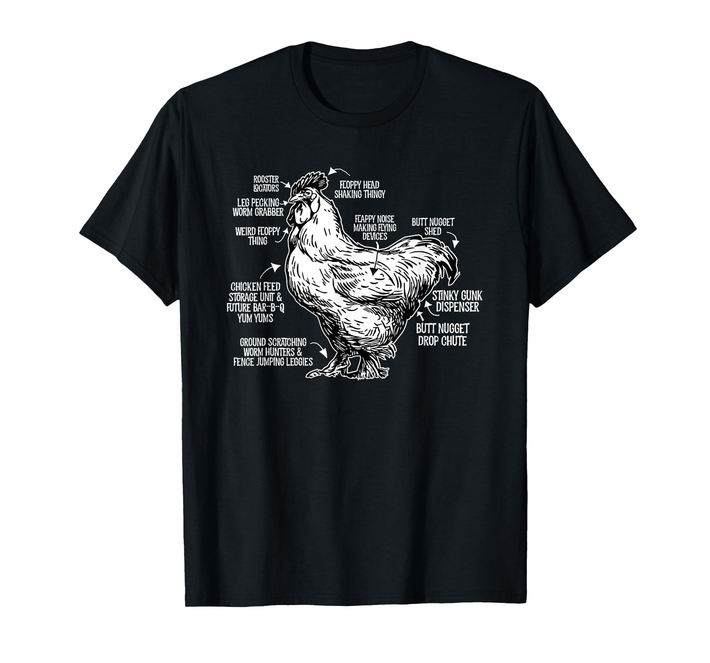 Chicken Anatomy Art Funny Farm Chicken Coop T-Shirt