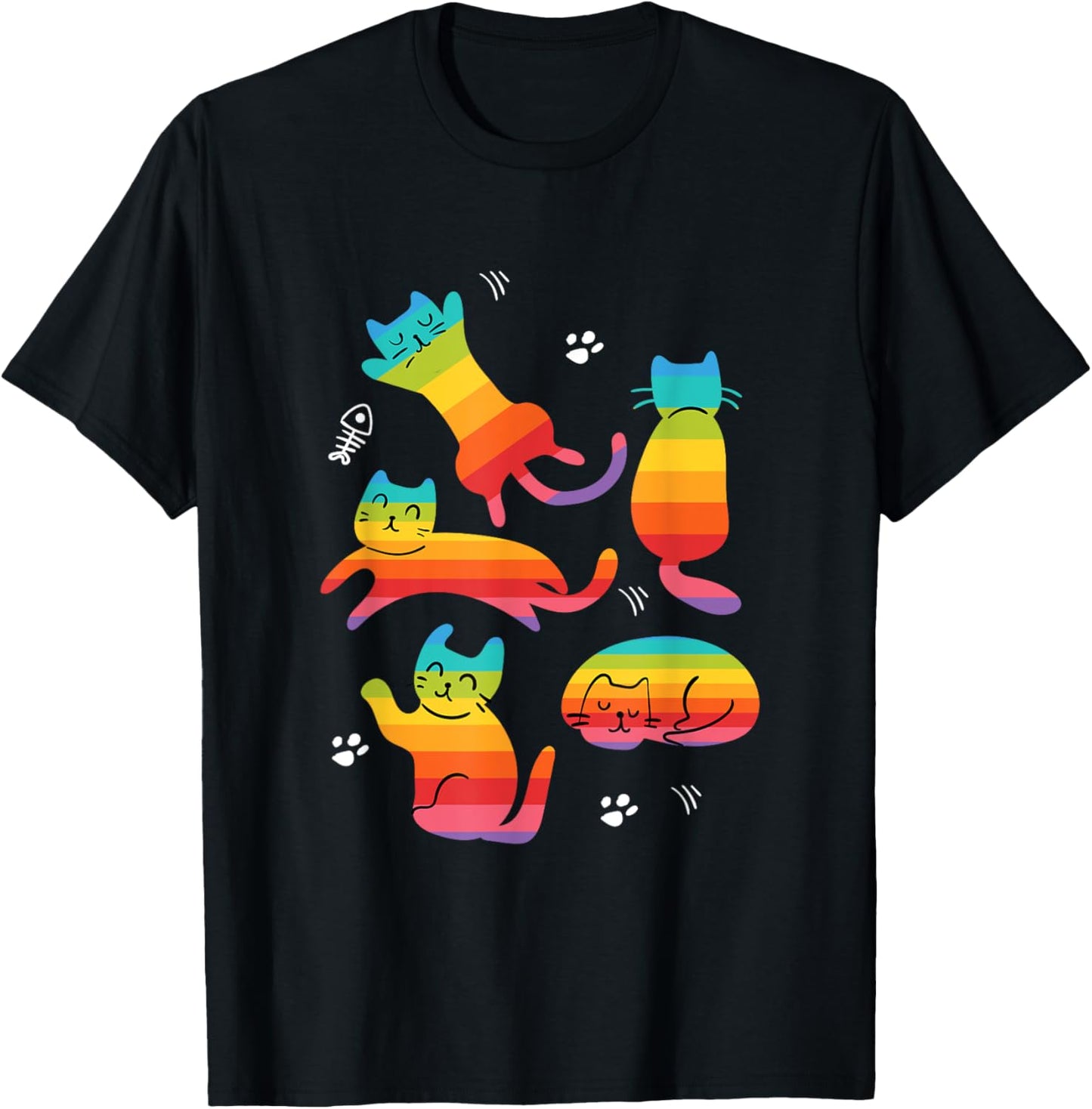 LGBT-Q Cat Kawaii Gay Pride Rainbow Cool Animal Ally Gifts T-Shirt