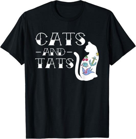 Funny Cats and Cat Tattoo Lover Cats & Tats Tattoo Art T-Shirt