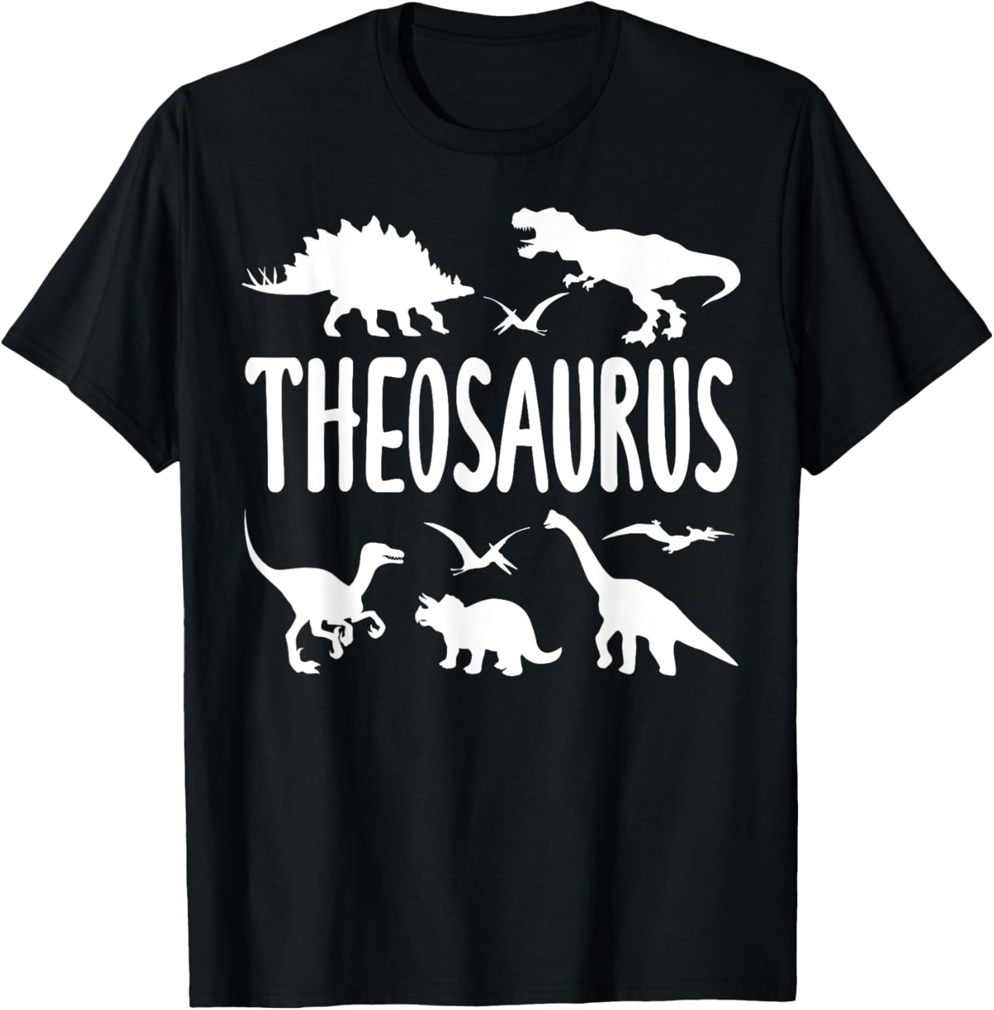 Dinosaur T Rex Theo Theosaurus Boys Dino Name T-Shirt