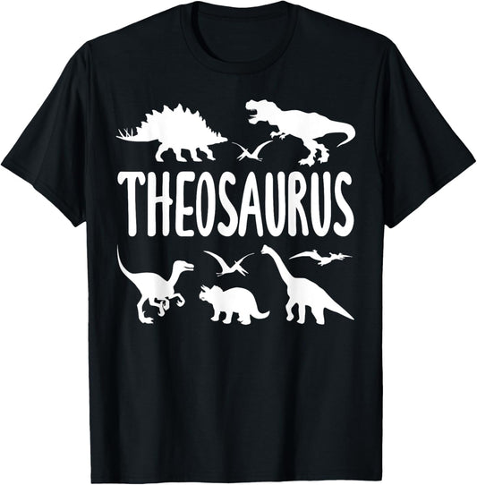Dinosaur T Rex Theo Theosaurus Boys Dino Name T-Shirt
