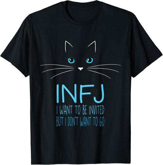 Funny INFJ Cat Lover Introvert Tshirt Me Time Cat Lady Humor T-Shirt