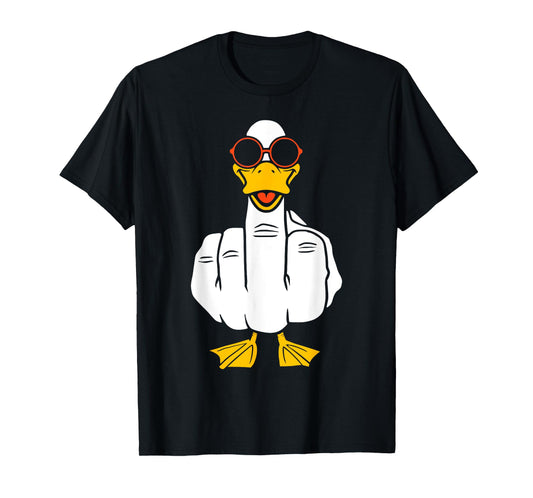 Middle Finger Funny Duck Inappropriate Rude Antisocial T-Shirt