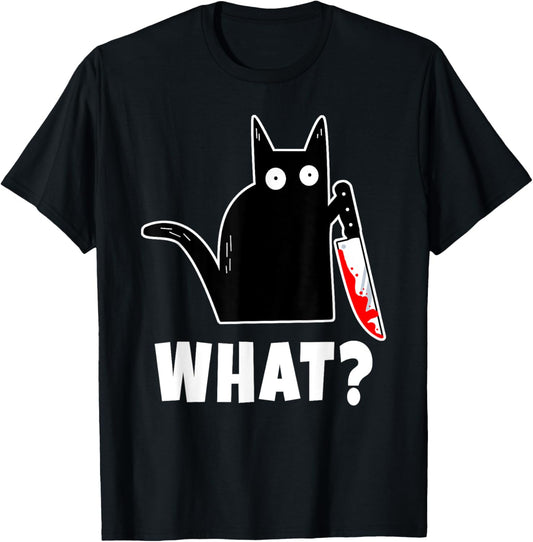Halloween Costume: Murderous Cat Bloody Knife Mens & Womens T-Shirt