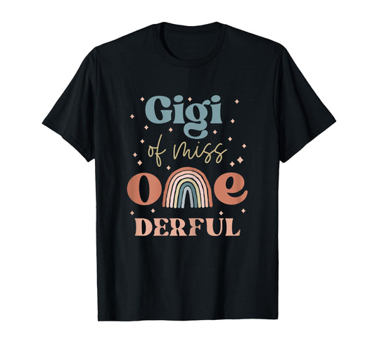 Gigi of Miss Onederful Boho Rainbow Daughter First Birthday T-Shirt
