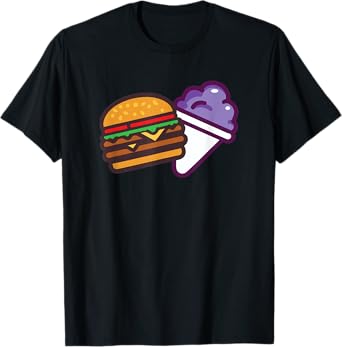 Funny Burger And Grape Cute Burger Snow Cone T-Shirt