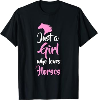Just A Girl Who Love Horses Horseback Riding Gift T-Shirt