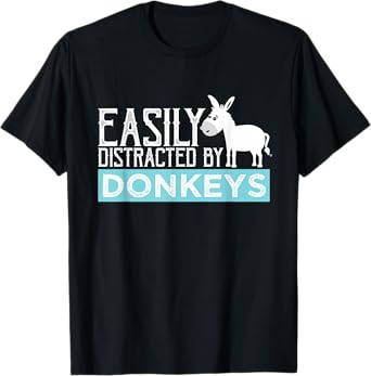 SHIRTSIDE Donkey - Donkey Gifts For Donkey Lovers - Unisex-Adults - Black - Small - Short Sleeve - T-Shirt