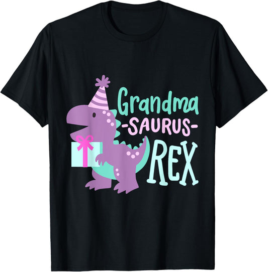Dinosaur Birthday Grandma Saurus T Rex Family Matching Party T-Shirt